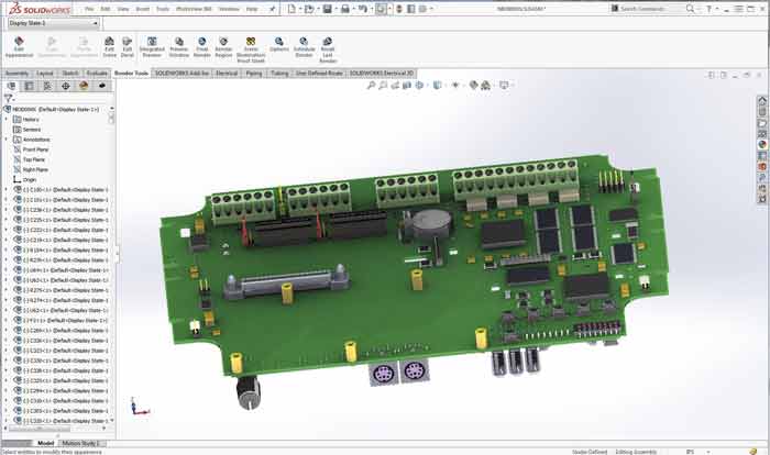 PCB in SOLIDWORKS with frame